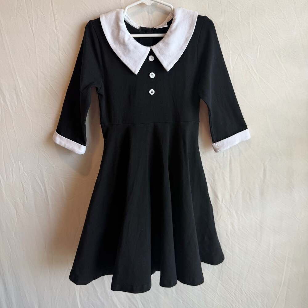 Love Millie Black and White Collared A-Line Dress